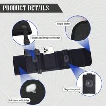 Tactical Belly Band Holster Concealed Hidden Belt Gun Carry Pistol Waist Pouch - 黑色 - 查看 2