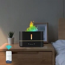 1 件 7 色火焰 USB 精油扩散器、3 定时芳香扩散器、夜灯扩散器、带芳香疗法和照明的超声波加湿器 - 带彩色氛围灯的 LED 加湿器，适用于卧室和旅行，适用于精油，断电保护，适用于家庭、办公室和宿舍 - 彩色 - 查看 12