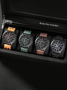 SOKI SOKI 一套男士时尚休闲简约石英腕表，带数字日历表盘，适合日常佩戴、生日礼物、派对、节日聚会，是送给自己或朋友的理想礼物。不含包装。 - 黑色 - 查看 4