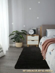 升级版 D35 高回弹泡沫黑色毛绒矩形地毯，适合客厅家居装饰 - 黑色 - 查看 14