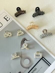 9 件装女孩水钻装饰发夹，适合女性刘海和半扎发型 - 彩色 - 查看 4