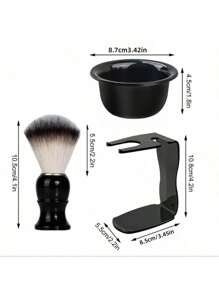 1 Set Men's Shaving Brush And Bowl Kit, Includes Shaving Brush, Acrylic Brush Holder And Razor Stand, Gift Set For Valentines Day And Father's Day, Designed For Wet Shave Experience