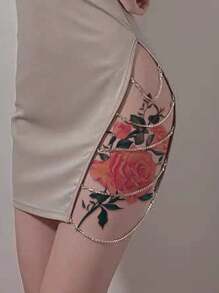 Set de 5 tatuajes temporales realistas en 3D de flores coloridas para el pecho, la pierna, la cintura, que ofrecen una sensación sexy diferente de manera instantánea