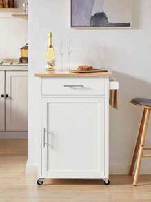 SoBuy FKW102-WN, Kitchen Trolley Cart Kitchen Storage Trolley Kitchen Cabinet Cupboard - White - View 1