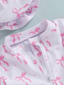 Baby Girl Long Sleeve Solid Bathing Suit Toddler Girl One Piece Ruffles Swimsuit Infant Girl Ruffle Rash Guard - White - View 6