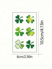 St. Patrick's Day Shamrock Temporary Tattoos - Waterproof & Long-Lasting Face, Arm, And Hand Stickers For Irish Party Favors