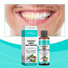 2PCS Coconut & Mint Mouthwash,Supports Healthy Gums,Removes Stains,Teeth Whitening & Fresh Breath,Teeth & Gum Care & More - 綠色-白色 - 查看 4