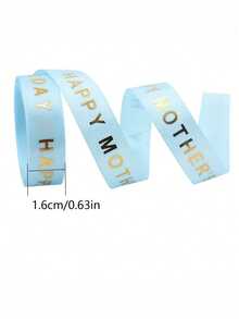 1 rolă, panglică de 5 yarzi pentru mame, panglică albastră, albă și roz cu mesajul "La mulți ani de Ziua Mamei", pentru împachetarea cadourilor, Ziua Mamei, Ziua Îndrăgostiților, cadouri de petrecere, panglici pentru buchete, rechizite pentru artizanat, material textil, material pentru buchete de mireasă lucrate manual, cutie de cadouri cu flori, curea de împachetat cu fundă, materiale pentru ambalaj cadouri