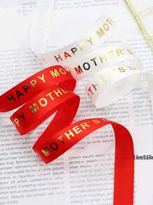 1 rolă, panglică de 5 yarzi pentru mame, panglică albastră, albă și roz cu mesajul "La mulți ani de Ziua Mamei", pentru împachetarea cadourilor, Ziua Mamei, Ziua Îndrăgostiților, cadouri de petrecere, panglici pentru buchete, rechizite pentru artizanat, material textil, material pentru buchete de mireasă lucrate manual, cutie de cadouri cu flori, curea de împachetat cu fundă, materiale pentru ambalaj cadouri