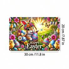1PC Retro Happy Easter Acrylic Logo - Wielokrotnego użytku Wall Art z kolorowymi króliczkami, jajkami, kurczaczkami i motylami - Idealny dom, bar, kawiarnia, klub, dekoracja akademika - Idealne prezenty, dekoracje wielkanocne, wystrój domu, wystrój pokoju, wystrój ścienny
