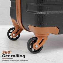 COOLIFE Juego de equipaje de 3 piezas con cerradura TSA ligera, juego de 4 piezas - conjunto familiar-albaricoque blanco - Ver 4