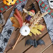 Halloween Artificial Flower Picks, Picks Stems With Pumpkin Witch Decor For Vases Floral Arrangement DIY Centerpieces Decor - White - View 6