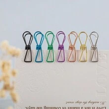 10 pièces/set Pinces à pince en acier inoxydable polyvalentes avec revêtement, emballage alimentaire, papier, vêtements, pinces pour sacs de chips avec élasticité forte, couleurs et styles assortis