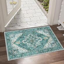 Washable Indoor Door Mat, Non Slip Retro Entryway Rug Doormat Quick Absorbent Entrance Rug Distressed Front Door Mat, Welcome Mats Floor Mat Doormats For Kitchen Home Patio - Sage Green - View 2