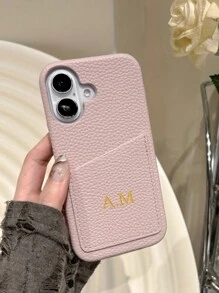 Personalized Initial Customized DIY Name Card Slot Holder Case Compatible With IPhone 16 15 14 13 12 11 Pro Max 16 15 Plus Card Bag Protective Cover,Stylish,Colorful,Vintage,Cute,Contracted,Funny,Custom,Personalized,Unique,Customized,Ideal Gifts For Him,Ideal Gifts For Her,Boyfriend,Girlfriend,Family,Friends,Grandparents,Couple,For Anniversaries,For Birthdays,Customized Phone Cases,Easy Comfort