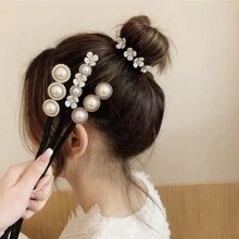 Set de pasadores de pelo con perlas falsas y cristales elegantes, kit DIY para hacer moños de pelo, accesorios versátiles para pasadores de pelo adecuados para trenzas, moños y todos los estilos de cabello, decoración del hogar y el baño