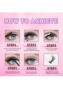640/590/800 pièces Kit d'extensions de cils, colle double tête et scellant, pinces confortables, set de cils D Curl 8-16mm - sans parfum, kit de cils pour fêtes et maquillage de Noël