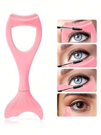 1个美人鱼睫毛膏保护套，1个硅胶睫毛分离器，可重复使用的化妆睫毛梳，多功能眼妆辅助保护工具，可拆卸粉色睫毛辅助器，美妆工具，睫毛和眼线辅助工具，睫毛卡，价格实惠，圣诞礼物，化妆品，化妆工具，便宜货，礼物，女士礼物，圣诞礼物