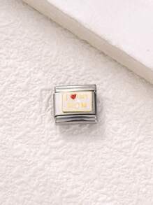 1 件不锈钢意大利模块手链组件，带有爱心、月亮、英文等图案，DIY 制作手链项链首饰，可自由搭配不同风格 - 義大利模組 - 查看 11