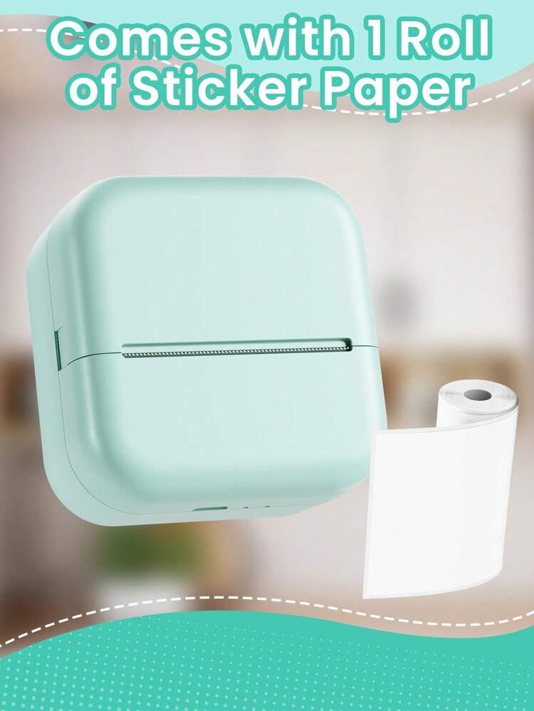 Phomemo Sticker Maker Machine - Mini Thermal Printer With 1 Roll Of Adhesive Paper (2in*21.3ft/Roll), Inkless For IPhone & Android, Portable DIY - màu xanh lá - Xem 4