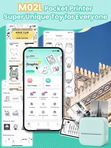 Phomemo Sticker Maker Machine - Mini Thermal Printer With 1 Roll Of Adhesive Paper (2in*21.3ft/Roll), Inkless For IPhone & Android, Portable DIY - màu xanh lá - Xem 6