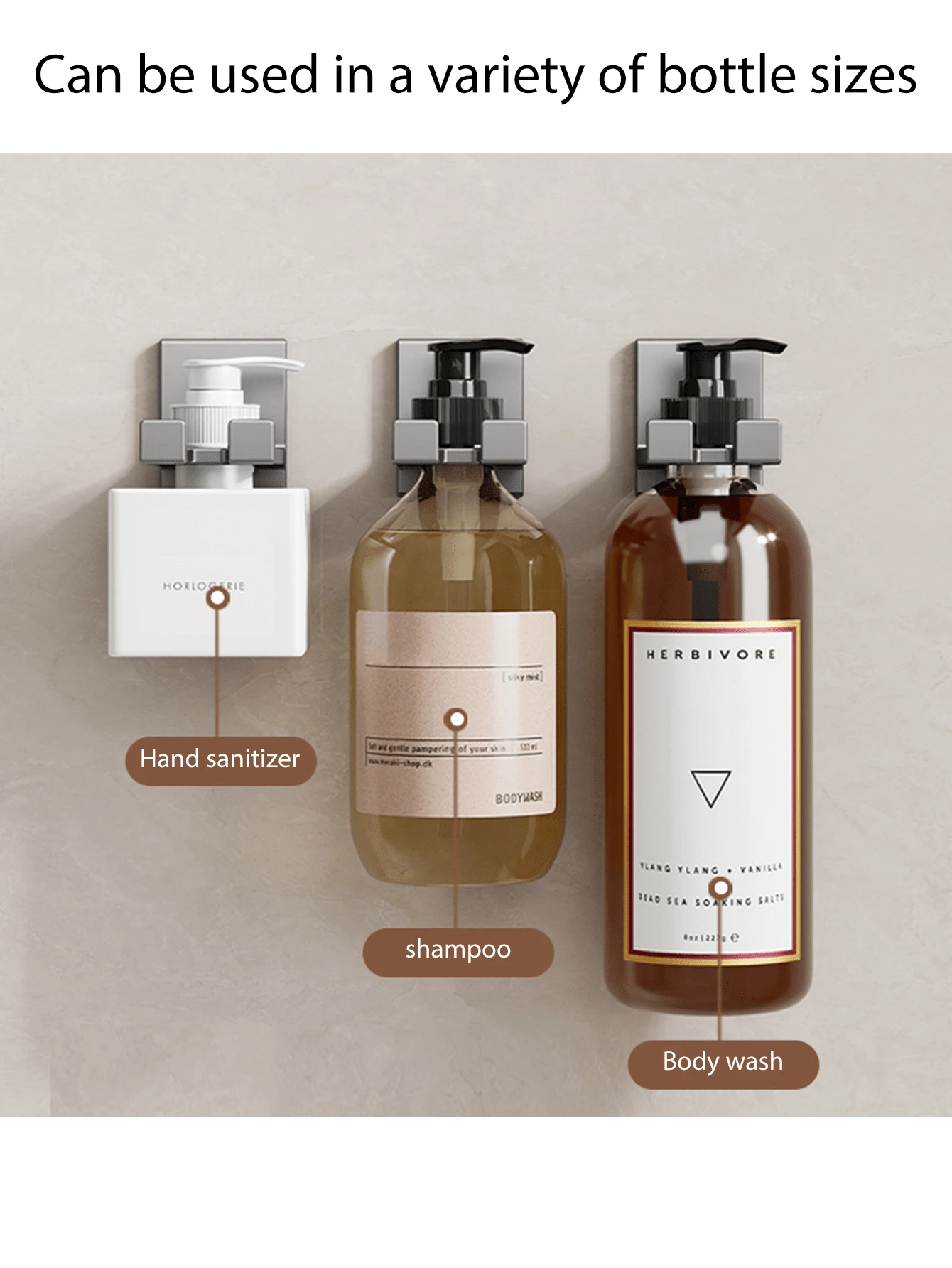 No Drill Detachable Shower Caddy, Adjustable Bathroom Wall Mount ...