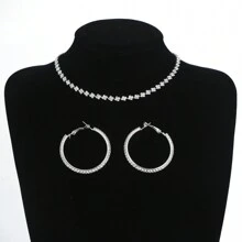 1pc Luxury Water Drop Rhinestone Claw Chain Soldered Rhinestone Necklace For Women, Perfect For Wedding, Engagement, Evening Party