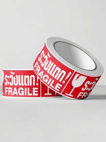 1 Roll Fragile Warning Labels, Stickers For Handling Delicate Items, Fragile Do Not Crush, Careful Handling, Removable - Multicolor - View 2