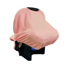 Combo - Baby Car Seat Cover, Sun Protection Hood And Belt Protectors - Various Colors - Rusty Rose - View 2