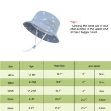 LANGZHEN 儿童防晒帽 幼儿男童女童宽边夏季户外帽子 婴儿渔夫帽 带下巴带 - 男童短沿盆帽 - 查看 3