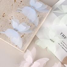 20 de bucăți de țesătură din organza de culoare degradată, aplicații de fluturi, 3D, 5 cm, fluture din șifon, visător, translucid, decorare artizanală pentru cusut - Multicolor - Vizualizare 10