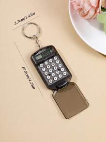 1 pieza Llavero con miniatura de calculadora de tapa abatible de moda y creativa, casual, regalo del Día de San Valentín, regalo para amigos (llave no incluida), accesorio de coche, adorno de bolso, escuela