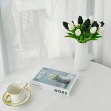 10/20 件（2 种颜色）优质人造花，真实触感郁金香花束，婚礼房间家居酒店派对活动情人节新年礼物复活节人造花 - 黑色+白色 - 查看 5