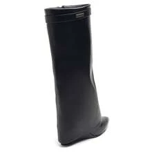 Cuissardes "Élégance" – Suède & Plaquette Dorée - BlackPU - View 5