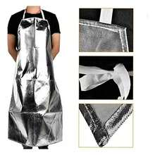 Delantal de seguridad de rayón aluminizado de alta temperatura de 1000 °C - Plateado - Ver 4