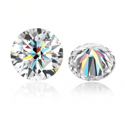 一颗 100% 莫桑石白色 D 色圆形切割 VVS1 莫桑石裸石，附有 GRA 证书