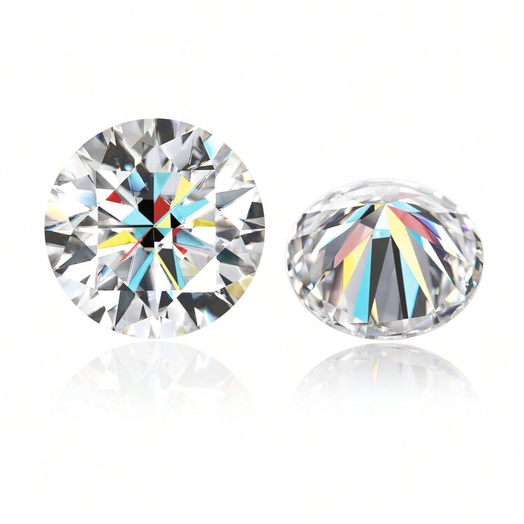 一颗 100% 莫桑石白色 D 色圆形切割 VVS1 莫桑石裸石，附有 GRA 证书 - 白色 - 查看 1