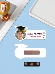Back To School 1 Personalized Badge - Do Photo And Name Badge - Magnetic Badge - Nurse Student Badge - Custom ID Holder - Cute Badge - Teacher Gift - Nurse Gift - Doctor Gift - Student Gift - Lover Gift - Mother's Day - Father's Day - Graduation Cap-Birthday Or Anniversary Souvenir-My Name. - My Profession - Couples Gift - Best Gift For Mom, Dad, Wife, Husband, Girlfriend, Boyfriend- Graduation Brooch. - Graduation Gift