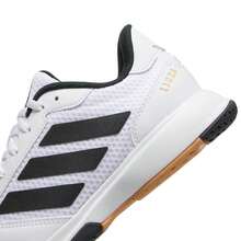 Adidas Tênis de Treinamento Masculino Ligra 8 M, Sapatos Esportivos de Fitness para Uso Externo, Tênis Casuais Acolchoados de Cano Baixo JI1505 - branco/preto/branco - Visão 8