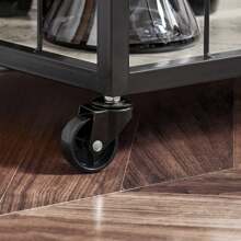 SoBuy FKW56-HG, Modern Design 3 Tiers Kitchen Trolley Serving Trolley With Wine Rack Metal & MDF - Grey - View 8