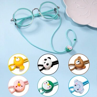 1ps Cute Cartoon Neck Hanging Glasses With Rope Chains That Prevent Slipping And Fix Glasses Accessories With Elastic Rope Chains, Ideal Choice For Gifts