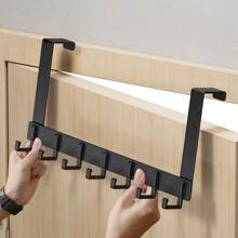 1pc 20cm High Quality Over-The-Door Hook, Easy Installation Without Drilling, Suitable For Hanging Hats, Keys And More To Save Space In Entryway, Bathroom, Bedroom, Home, Dorm And More. Also Can Be Used For Hanging Bags, Clothes Racks, Hobbies, Relationships, Wall Shelves, Wall Hooks, Adhesives, Door Hooks, Wall Stickers. - 彩色 - 查看 7