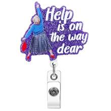 1pc Cute Badge Reel Retractable, Belt Clip Acrylic Bling Name Badge Holder For Nurse, Worker, Doctor, RN, LPN, CNA, Student