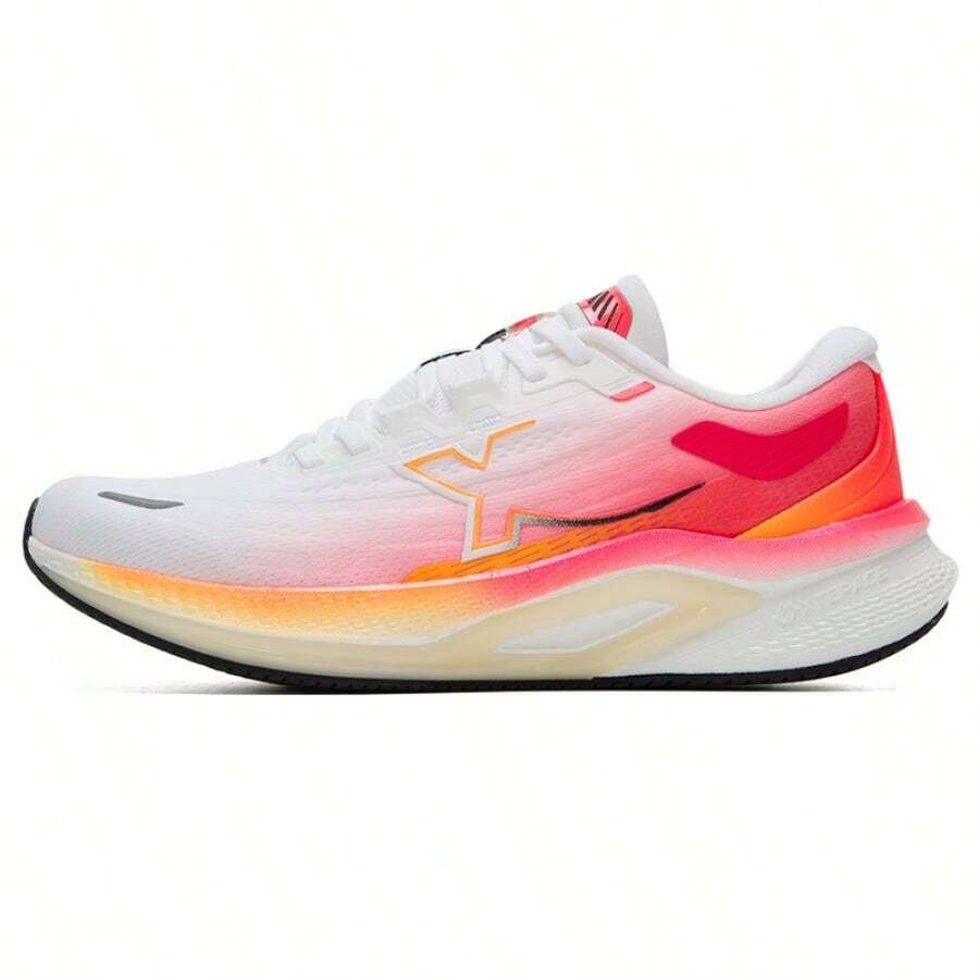 XTEP 男士运动鞋健身运动透气休闲运动鞋跑步鞋，经典白/激光红/霓虹橙