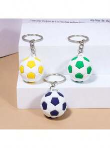 3 Football Keychains. It's Just An Ordinary Plastic Football Keychain. - Multicolor - View 2