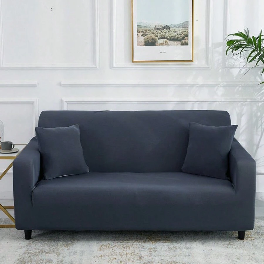 1pcs Cubre Sillones para Sala Sofa Fundas Lavable y Ajustable para Sala,Hogar,Oficina - Gris Oscuro - Ver 1