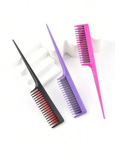 1支塑料尖尾梳，染发梳，耐用ABS塑料材质，适用于日常理发、沙龙造型、婚礼季、春夏假期旅行、母亲节、返校季等场合。