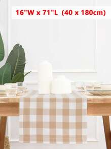 1 件格子餐垫，春夏休闲清新风格，可机洗，适用于餐厅、客厅、家庭日常使用、派对和聚会装饰