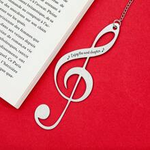 A 1pc Silver Premium Note Bookmark With A Unique And Compact Pendant, The Best Reading Gift For Music Lovers.