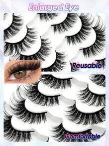Rikuaild Cat Eye Eyelashes 7 Pairs Fluffy False Eyelashes Fox Eye Lashes Faux Mink Lashes Natural Look Eyelashes Lash Extension Makeup